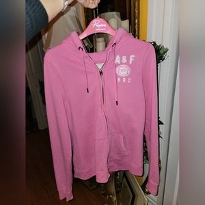 Old Vintage Abercrombie & Fitch PINK sweatshirt hoodie sz large in Abercrombie